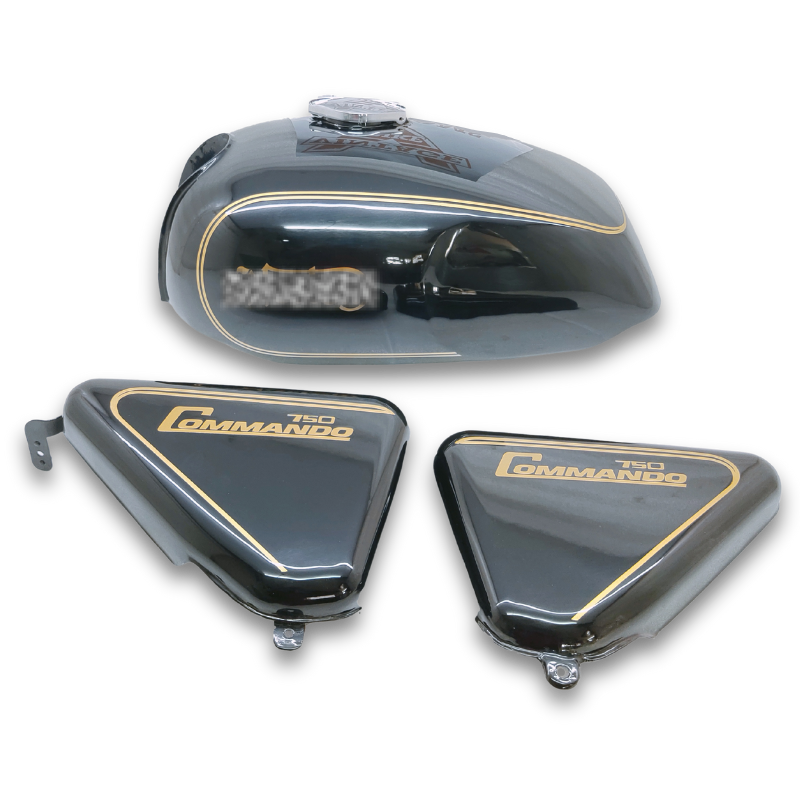 Gas Tank For Norton Commando 750 Black With Panels
