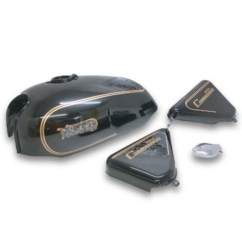 Gas Tank For Norton Commando 850 Black With Panels