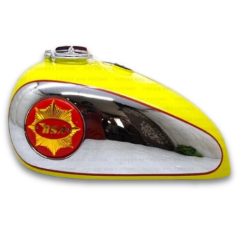 Gas Tank For BSA 1950's Catalina Scrambler 500cc Yellow Complete