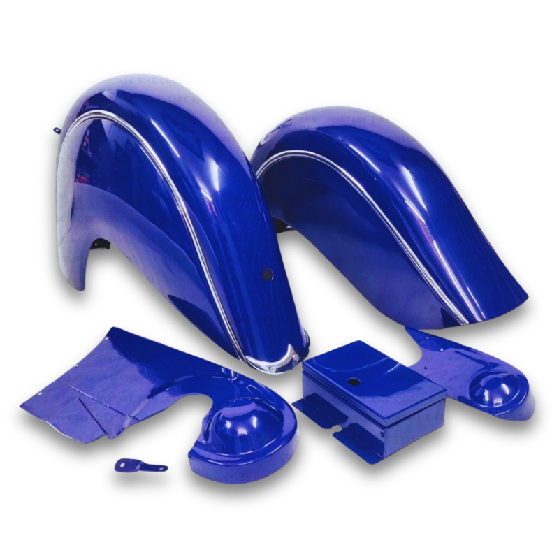 Mud Guard Set For Indian 1940's Chief 1200cc 2 cyl Blue Complete
