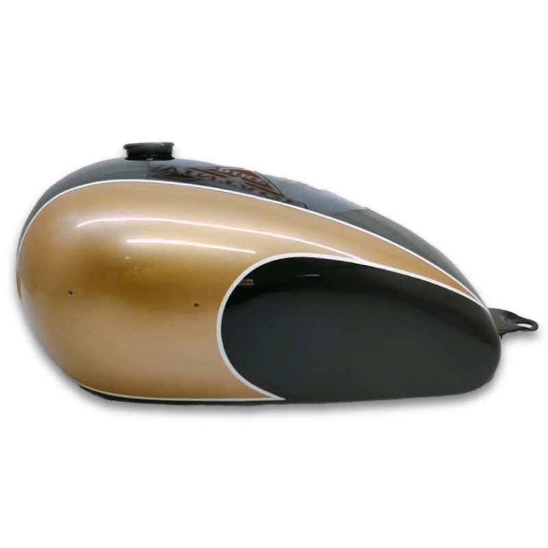 Gas Tank For 1970's Triumph Trident T150 Black and Gold