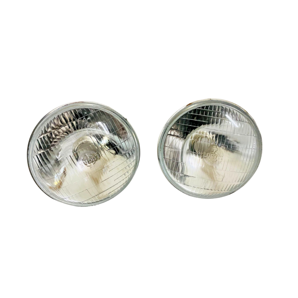 2x LUCAS TYPE 7 INCH HEADLIGHT HEADLAMP BEAM SUITABLE FOR CAR AND BIKES