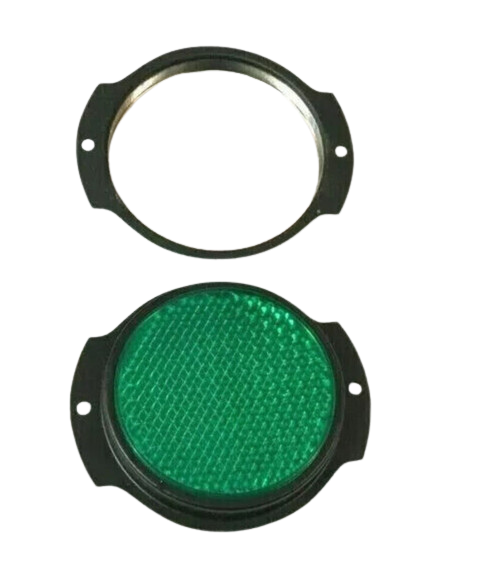 Fits Willys M38 M151A1 M35 Jeeps Truck Pair Green Reflector Pair Black Bezel