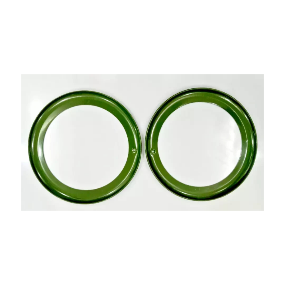 Fits Willys Jeep 46-53 CJ-2A CJ3A Headlight Outer Bezel Green (Pair)