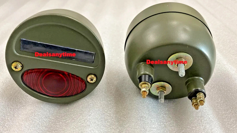 FitsWillys MB Ford GPW Jeep Truck A 1064/5 Green Cat Eye Rear Tail Light 4" Pair