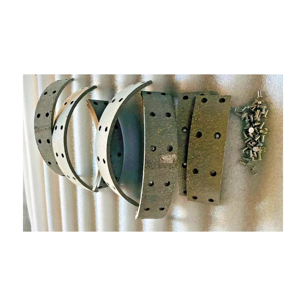 Fits WILLYS JEEP BRAKE SHOE 8" LEATHER PAD LINING KIT WITH RIVETS