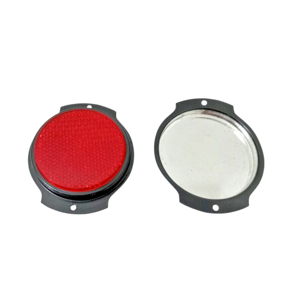 2X Red Reflector Black Bezel Fits Jeeps Willys M38 M151A1 M35 M37 Truck