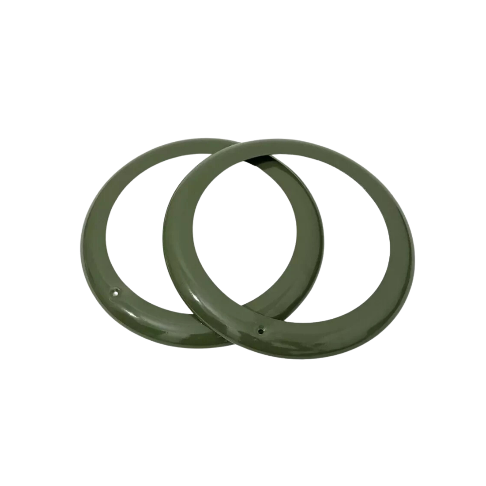 Fits Willys 46-53 CJ-2A CJ-3A JEEPS Headlight Outer Bezel Set Military Green