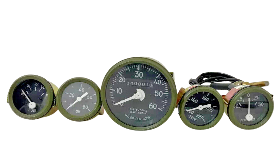 Fits Willys MB Jeeps Ford GPW Gauges Kit Speedometer Temp-Oil Fuel Ampere