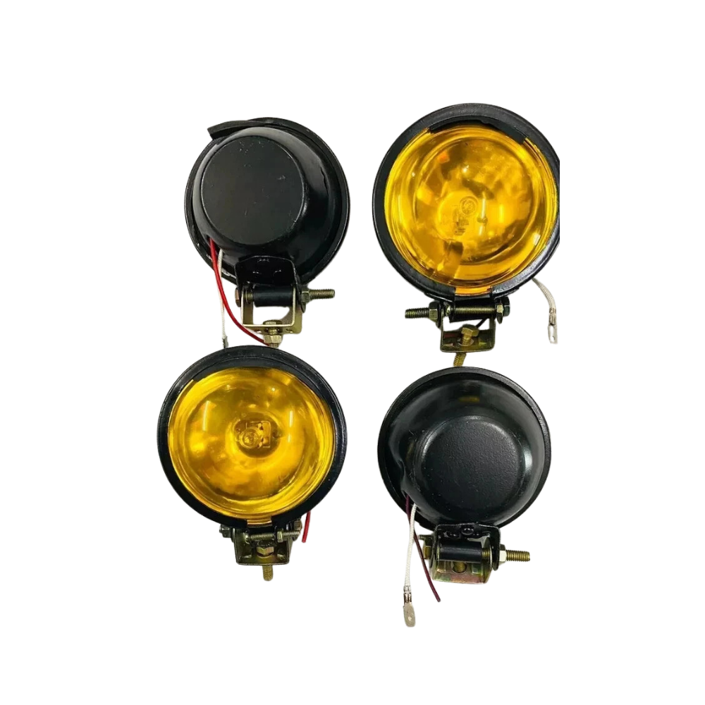 Fits 4 X 3.5'' JEEP CAR BIKE SCOOTER SPOT LIGHT YELLOW LENS & HALOGEN BULB