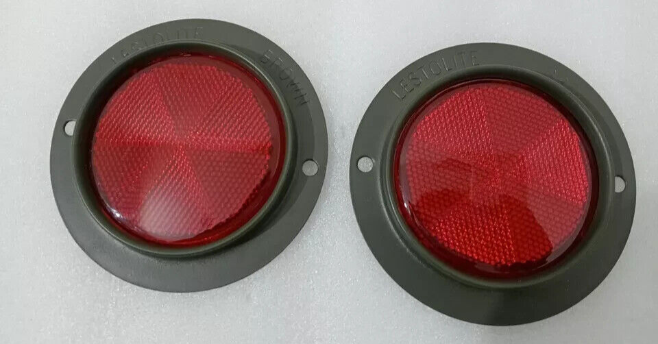 Pair Red Reflector Late M-series Fits jeeps Willys M38 M38A1 M151 M37 M715