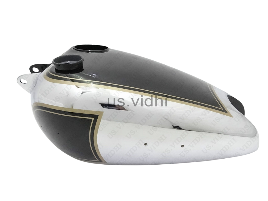 Gas Tank For Bsa B31 In Black Paint Chrome With Speedometer Cavity