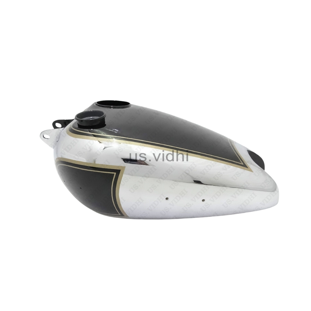 Gas Tank For Bsa B31 In Black Paint Chrome With Speedometer Cavity