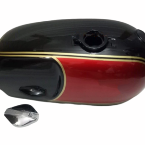 Gas Tank For Norton Commando Roadster In Black & Red Paint With Cap