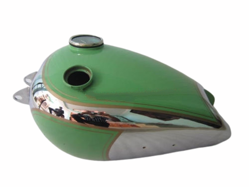 Gas Tank For Bsa B31 Speedometer Cavity In Dark Green Paint Chrome