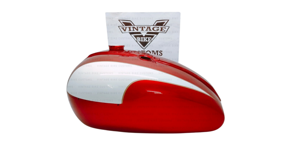 Gas Tank For Triumph T120 Oif 1971's Red And White Paint (Fuel Tank)