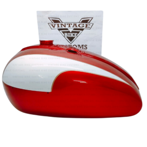 Gas Tank For Triumph T120 Oif 1971's Red And White Paint (Fuel Tank)
