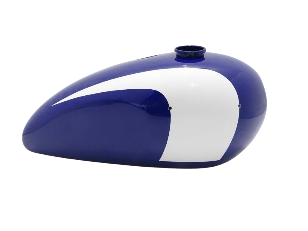 Gas Tank For Triumph T140 Oifpetrol Usa Version In Blue &White Paint