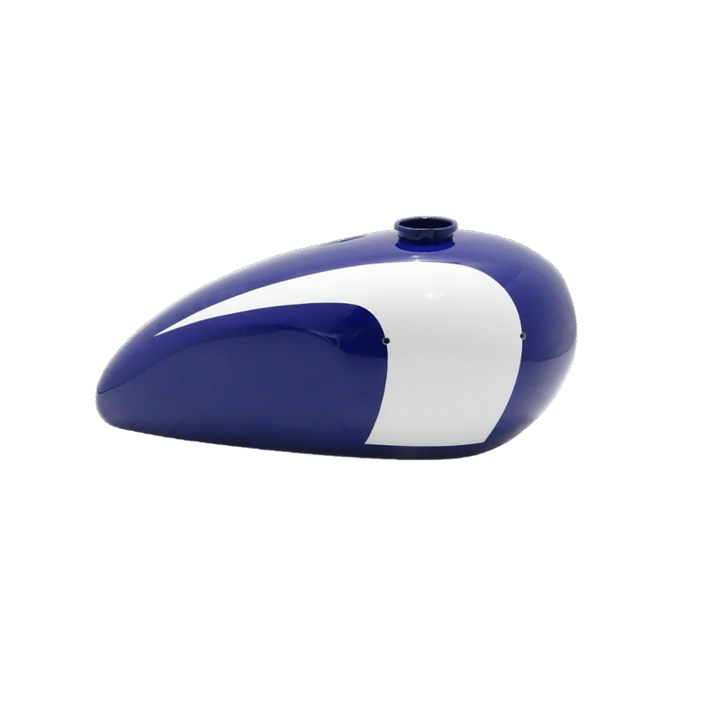 Gas Tank For Triumph T140 Oifpetrol Usa Version In Blue &White Paint