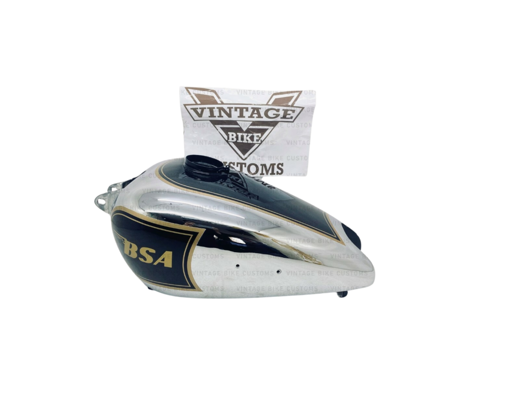 Gas Petrol Fuel Tank For Bsa M20 Civil Model Black Paint Chrome