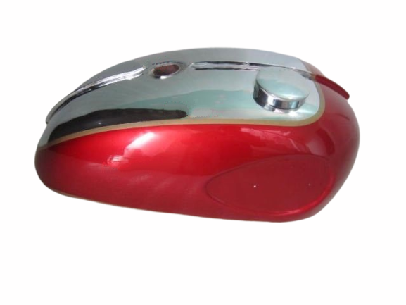 Gas Tank For Bsa A75 Mark 2 In Cherry Paint And Chrome With Cap (Fuel Tank)