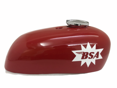 Gas Tank For Bsa A65 Spitfire Hornet In Red Paint With Free Cap