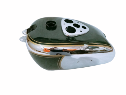 Gas Tank For Bsa M20 M21 Dlx M22 23 24 1938-40 In Chrome & Green