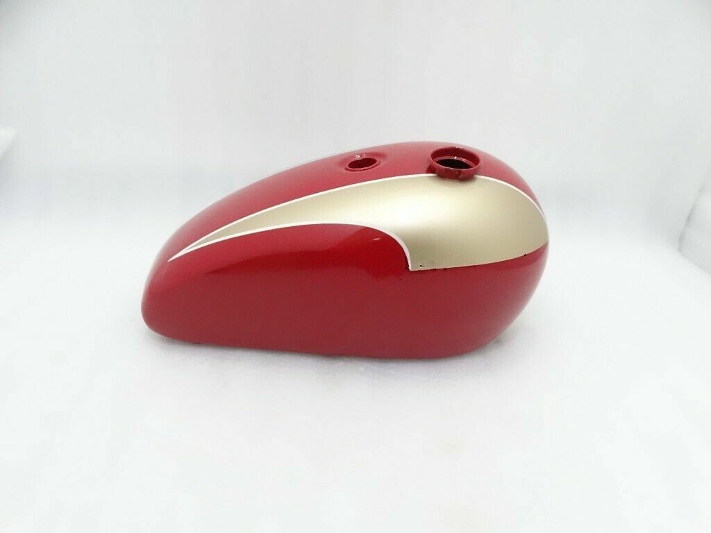 Gas Tank For Triumph T140 In Red & Golden Paint (Fuel Tank)