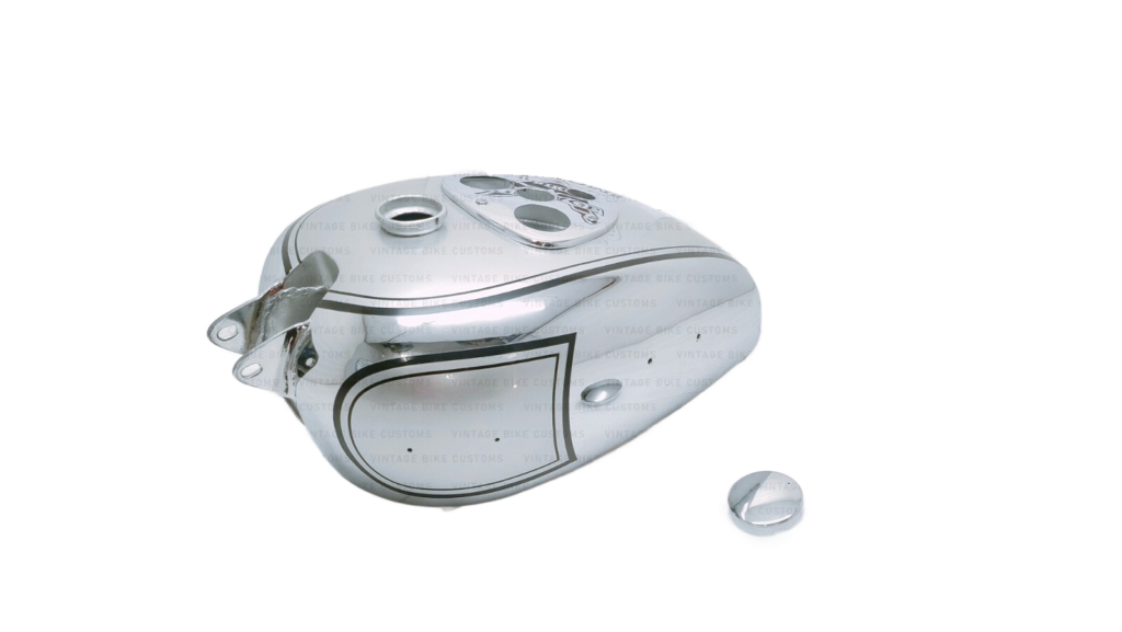 Gas Tank For Bsa M21 Dlx M22 M23 M24 1938-40 In Chrome & Silver Paint With Cap