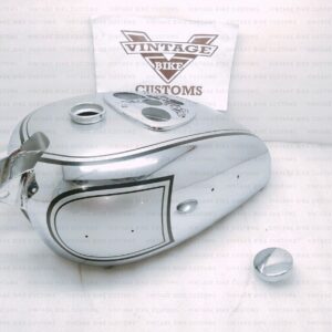 Gas Tank For Bsa M21 Dlx M22 M23 M24 1938-40 In Chrome & Silver Paint With Cap