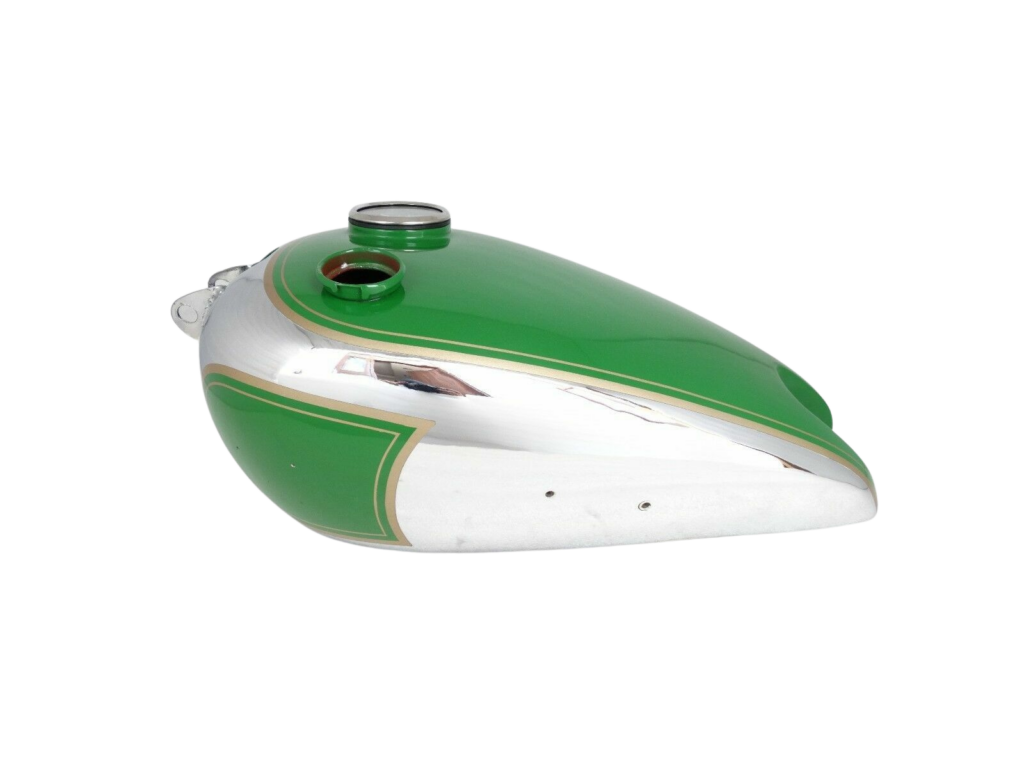 Gas Tank For Bsa C10 C11 In Green Paint &Chromed With Replica Meter (Fuel Tank)