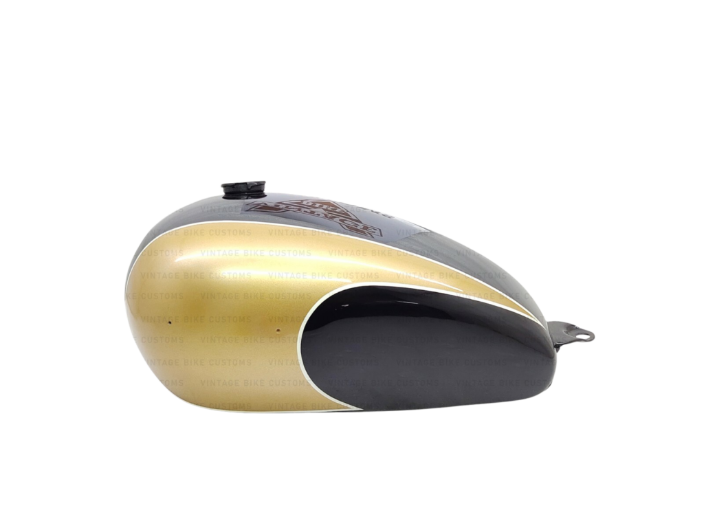 Gas Tank For Triumph T150 In Golden & Black Paint