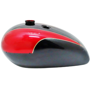 Gas Tank For Triumph T140 In Black & Red Paint With Chromed Cap (Fuel Tank)
