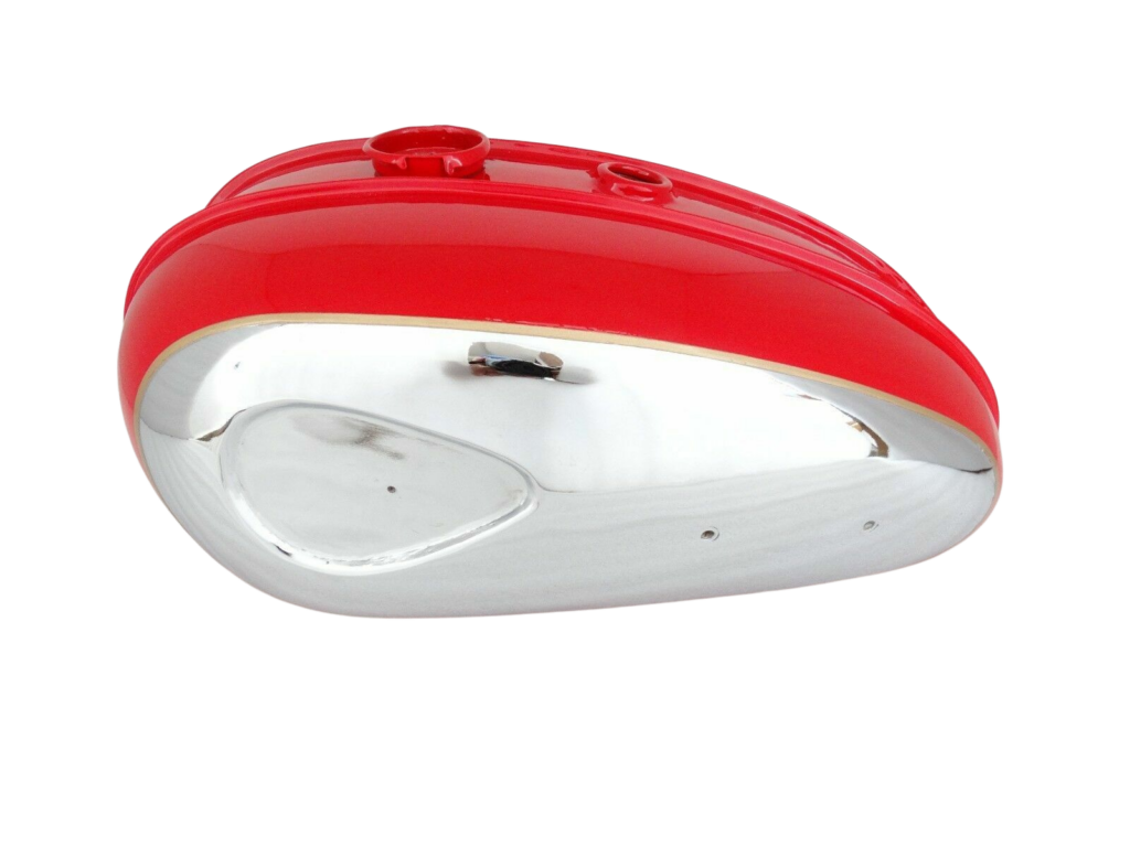 Gas Tank For Bsa C15 In Red Paint And Chromed