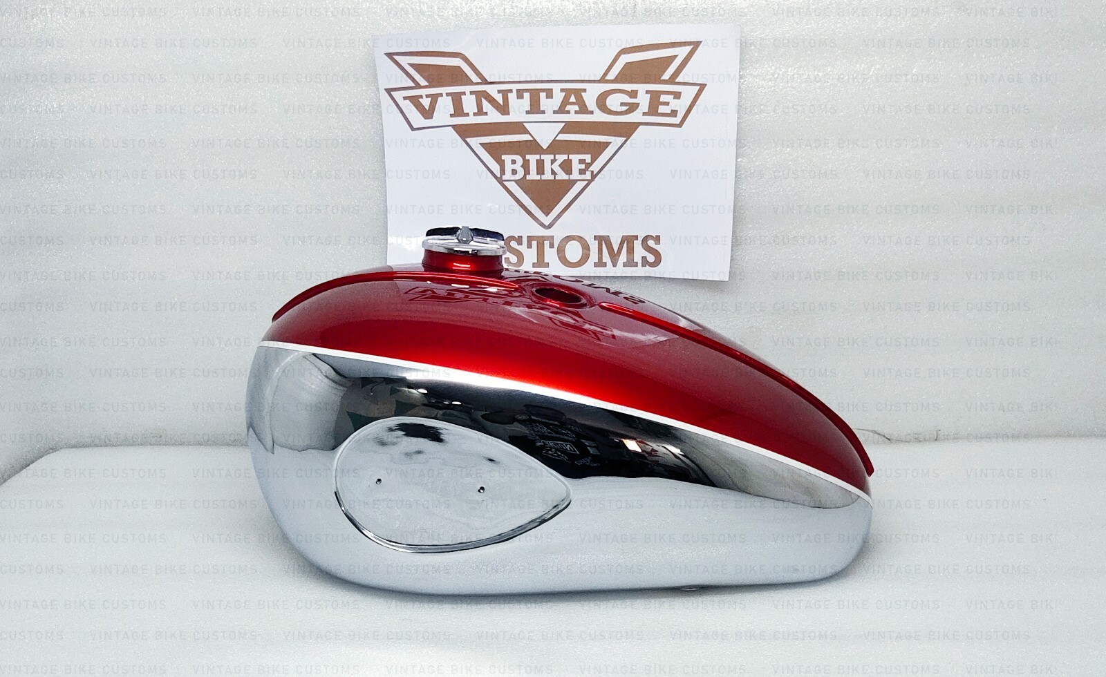 Gas Tank For Bsa A65 1968-69 2 Gallon Usa Specs In Cherry & Chrome With Cap