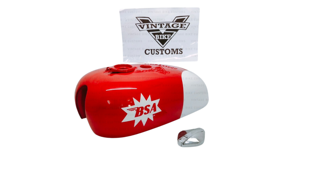 Gas Tank For Bsa Spit Fire Hornet 2 Gal In Red & White Paint With Cap(Fuel Tank)