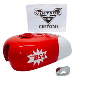 Gas Tank For Bsa Spit Fire Hornet 2 Gal In Red & White Paint With Cap(Fuel Tank)