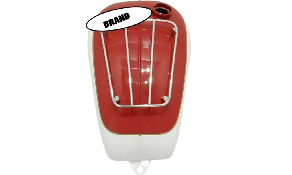 Gas Tank For Triumph T120 Bonneville 3.5 Gallon In Cream & Red Painted With Rack