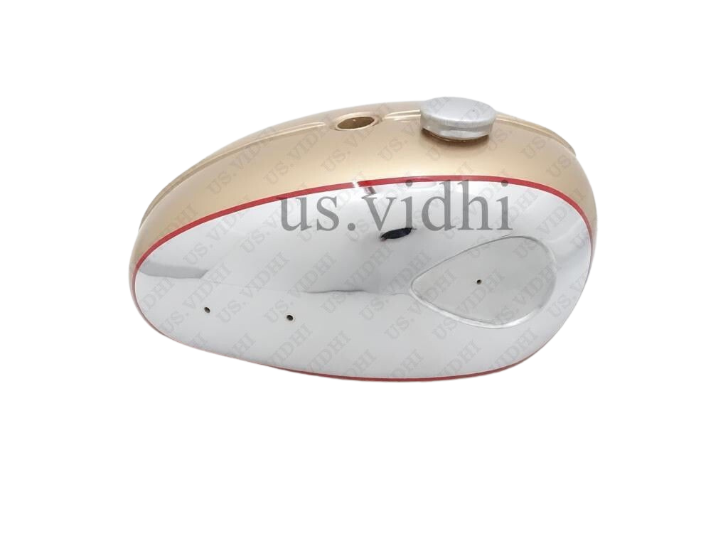 Gas Tank For Bsa A65L Thunderbolt 4 Ga. In Golden & Chrome With Cap (Fuel Tank)