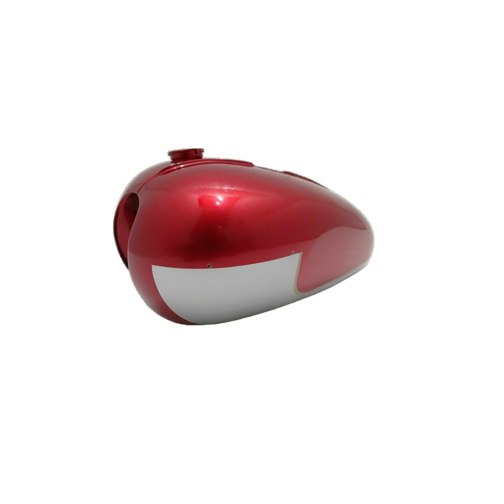 Gas Tank For Triumph T120 Oif 1971 & Onward In Cherry & Silver (Fuel Tank)