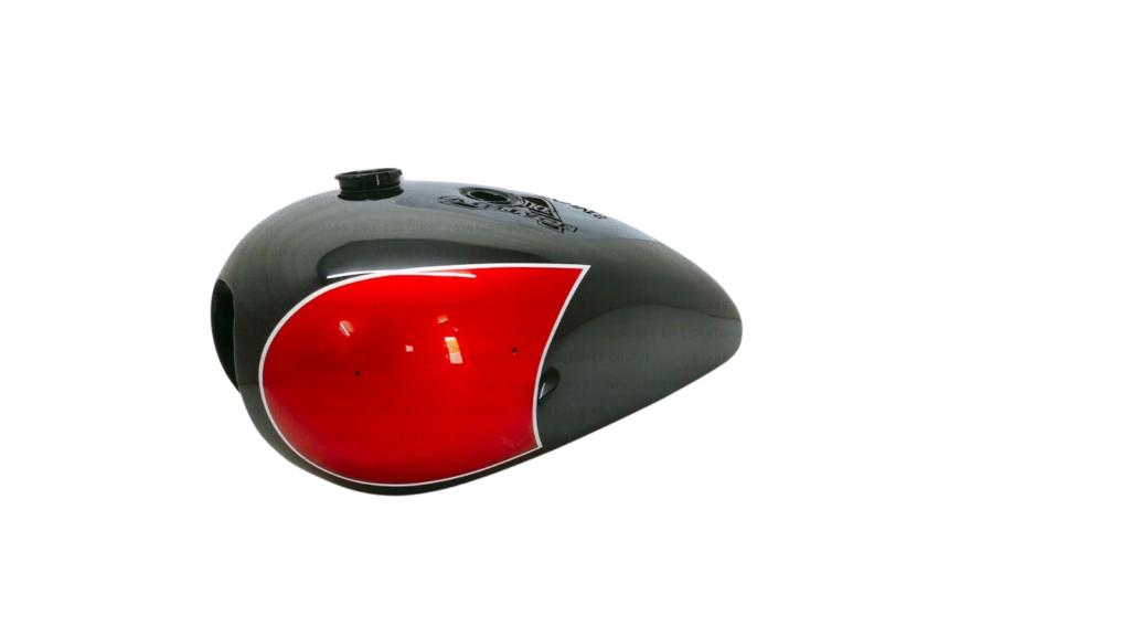 Gas Tank For Triumph T140 In Black And Cherry With Free Cap (Fuel Tank)