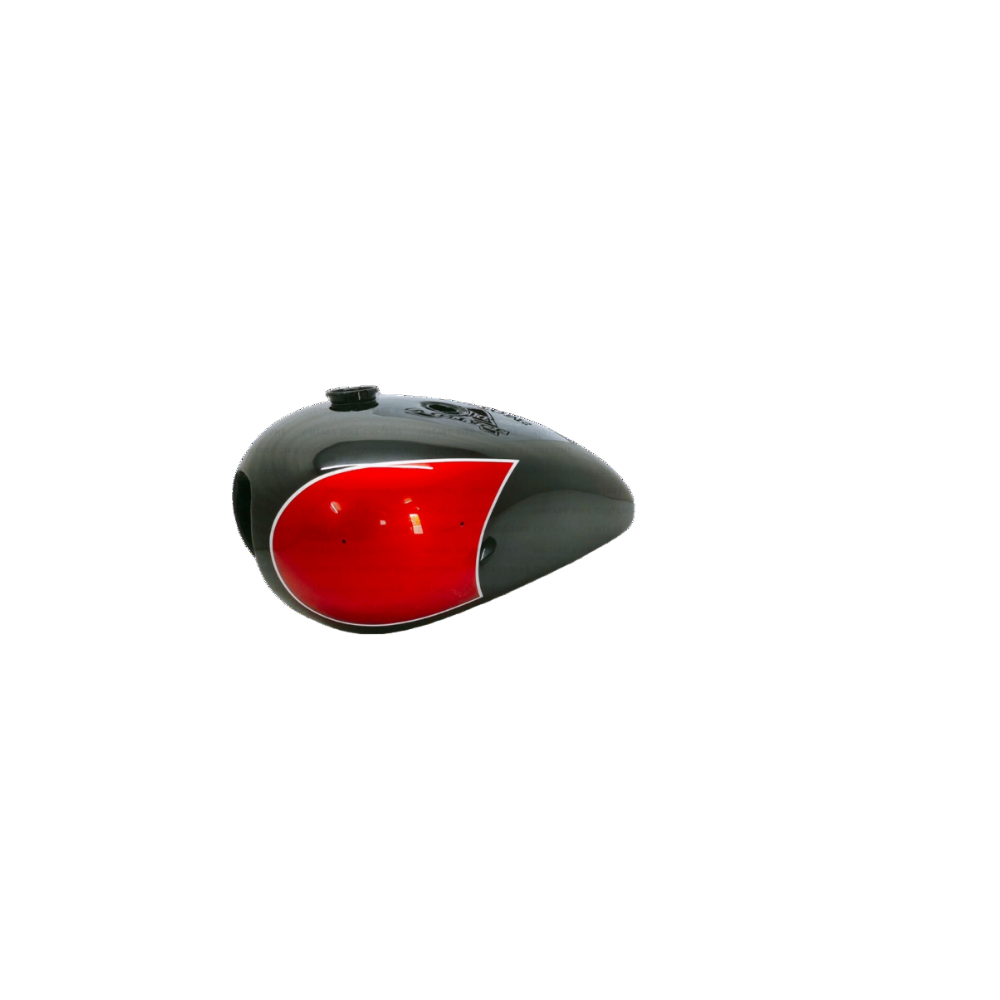 Gas Tank For Triumph T140 In Black And Cherry With Free Cap (Fuel Tank)