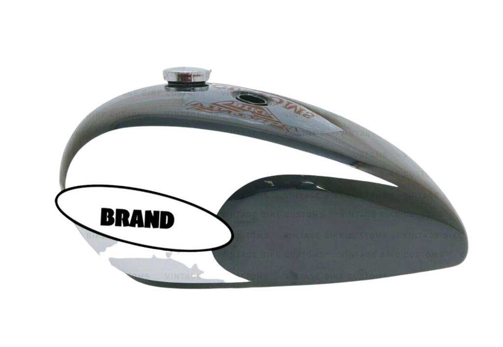 Gas Tank For Triumph T140 Black & White Paint + Cap