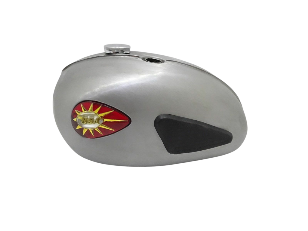 Gas Tank For Bsa A65 Thunderbolt Single Carb In Raw With Badges ,Knee Pads, Cap