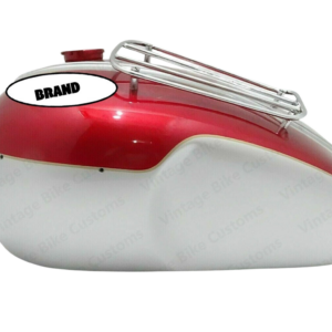 Gas Tank For Triumph T90 5T Speed Twin In Silver & Red With Cap And Parcal Rack