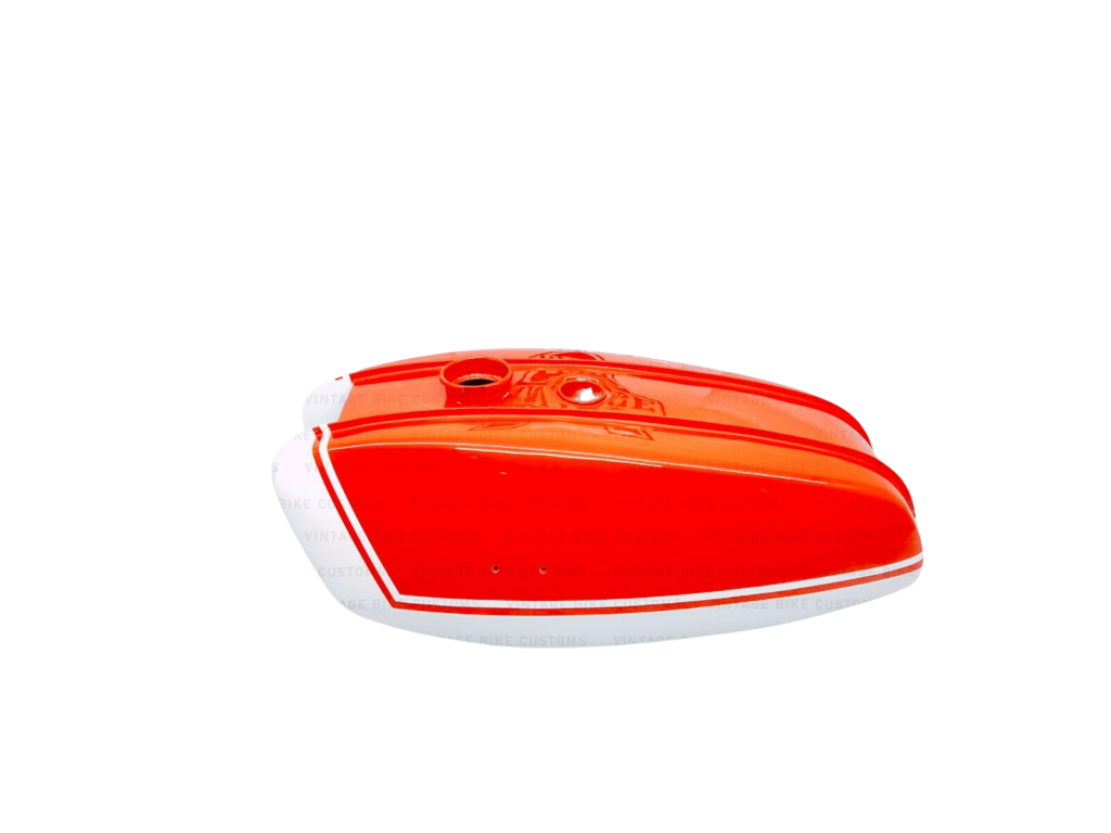 Gas Tank For Bsa A65 Thunderbolt Lightning 1970 Model Orange Shade & White