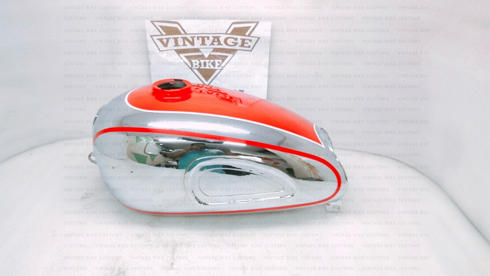 Gas Tank For Horex Regina In Red Paint Chromed With Cap