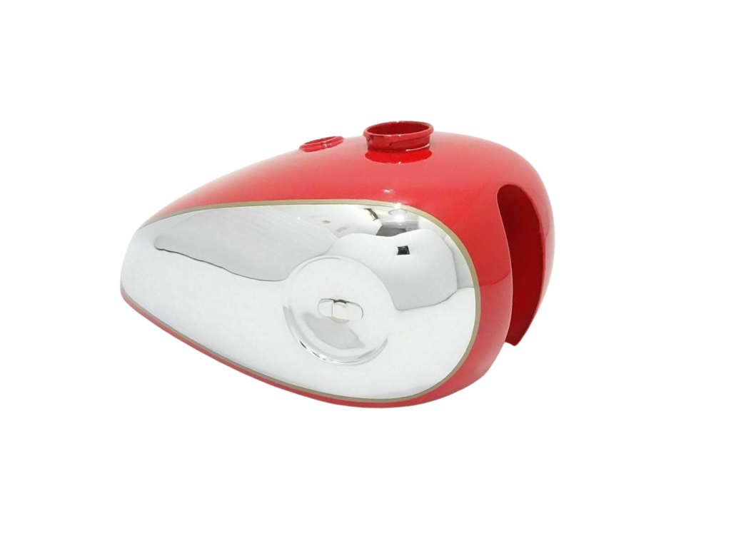 Gas Tank For Bsa B33 2 Gallon Swinging Arm 1955 In Red Paint Chromed