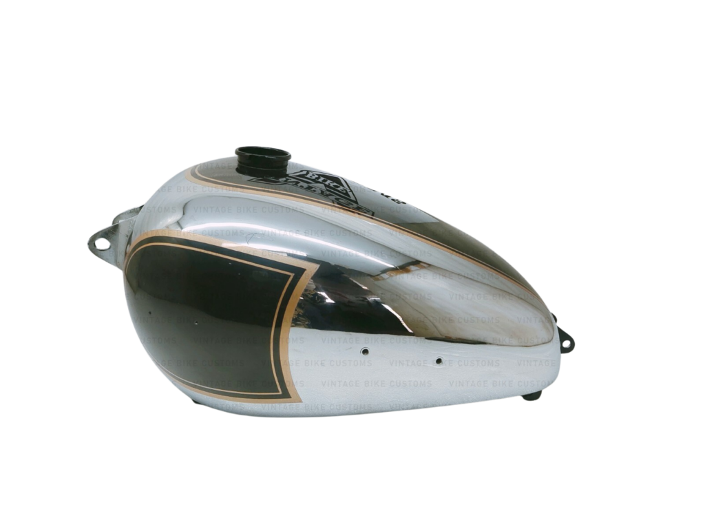 Gas Tank For Bsa A7 Rigid 1948' Model In  Black Paint &Chrome With Cap