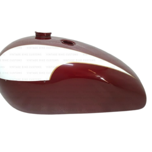 Gas Tank For Triumph T140 In Maroon & White Paint